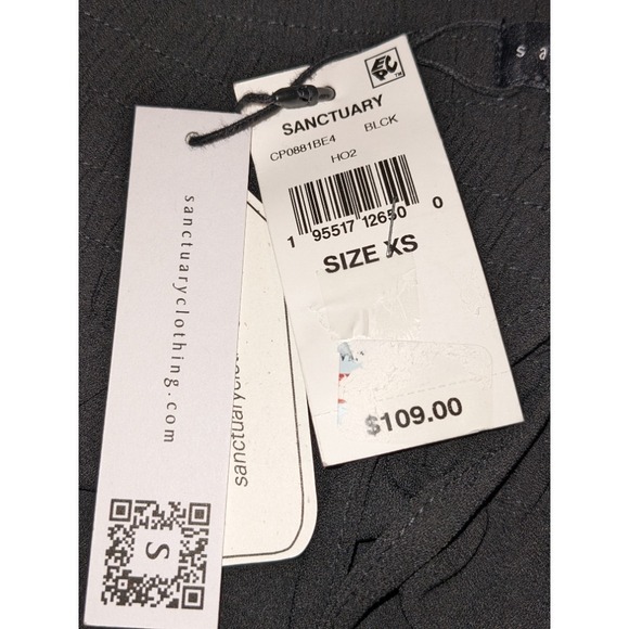 Sanctuary Wide Leg Pants Drawstring‎ Waist Casual Comfy Black Size XS NWT $109 - Picture 5 of 11